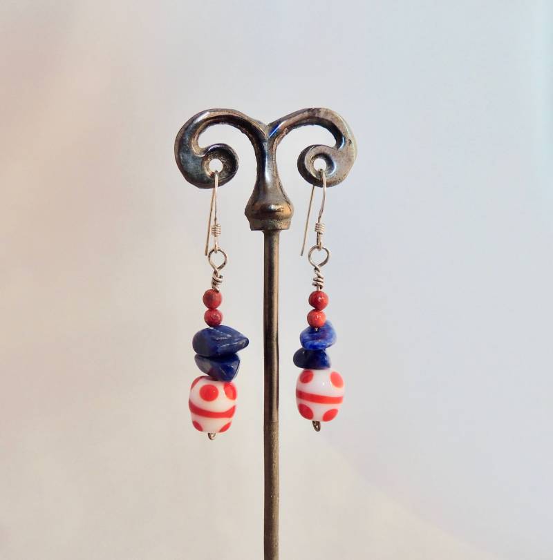 Murano Glas Bead Und Sterling Silber Ohrringe von JoyBeadzGlass
