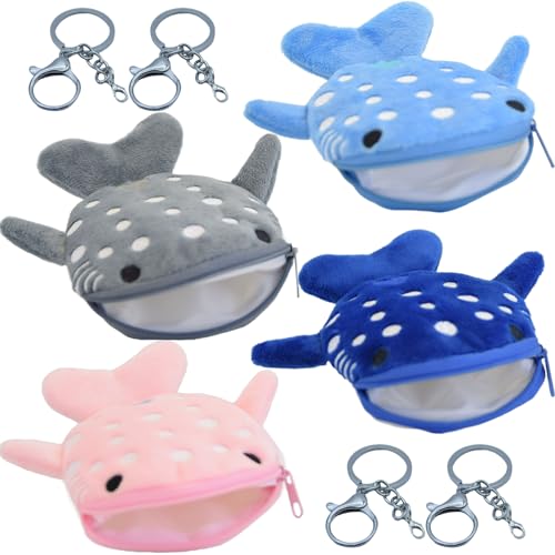 JoyChoi Kleine Walhai-Geldbörse mit Schlüsselanhänger, 4 Stück, niedliche Reißverschlusstasche, Geschenke für Frauen, Mehrfarbig, Small, Walhai JoyChoi Kleine Walhai-Geldbörse mit Schlüsselanhänger, 4 Stück, niedliche Reißverschlusstasche, Geschenke für Frauen, Mehrfarbig, Small, Walhai von JoyChoi
