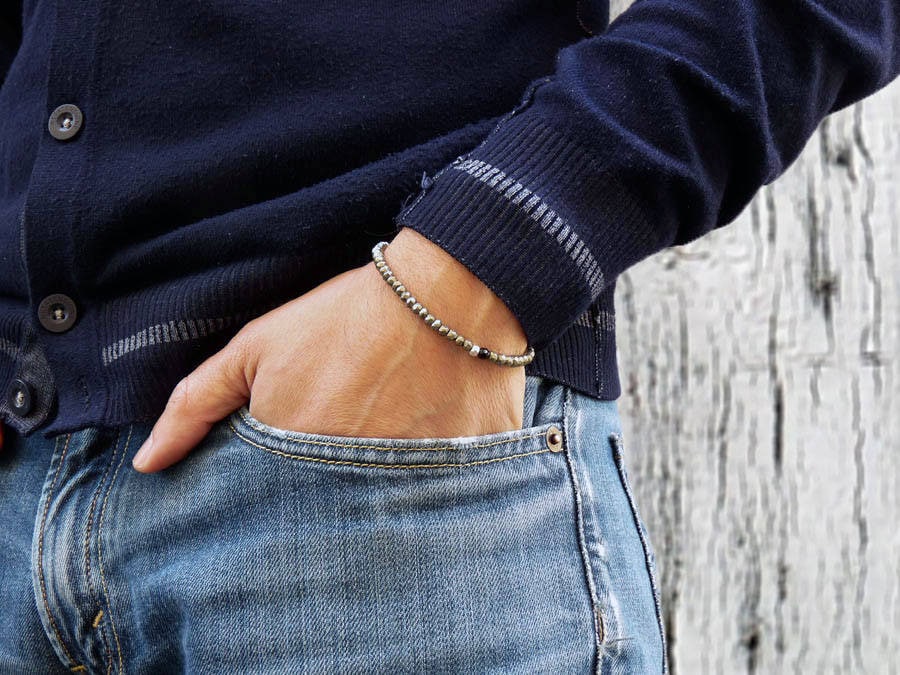 Herrenarmband Aus Pyrit. Unisex Pyrit-Armband. Armband Pyrit-Onyx Und Silber. Stein. Geschenke Für Ihn Herrenarmband Aus Pyrit. Unisex Pyrit-Armband. Armband Pyrit-Onyx Und Silber. Stein. Geschenke Für Ihn von JoyElly
