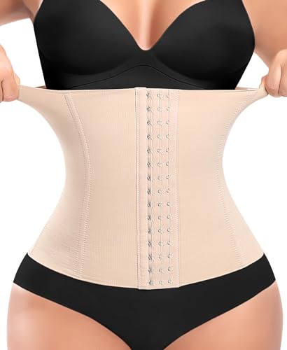 JoyGirl Damen Shapewear Korsett Bauchweg Body Shaper Waist Trainer Corset Shapewear Formend Stark Taillenformer Corsage Waist Training Cincher(#2 Beige-Höhe 28CM, 2XL) von JoyGirl
