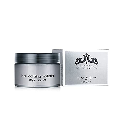 Temporäre Haarfarbe, 4,2 oz Herren Damen Einweg Haarwachs Haarfärbewachs Haarfarbe Styling Wachs (Grau) von JoyGlow