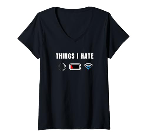 Damen Lustiges Programmierer Computer Gamer Geschenk Things I Hate T-Shirt mit V-Ausschnitt Damen Lustiges Programmierer Computer Gamer Geschenk Things I Hate T-Shirt mit V-Ausschnitt von JoyLifeTees