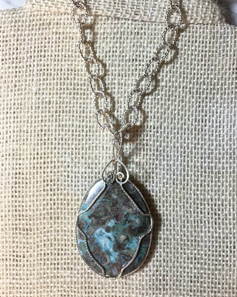Drachen Haut Jaspis Sterling Silber Wire Wrap Drachen Haut Jaspis Sterling Silber Wire Wrap von JoyOfDixieDesigns