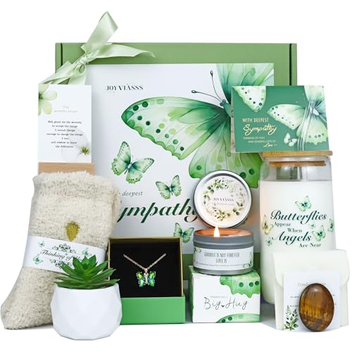 Beileidsgeschenkkörbe, Sorry for Loss of Loved One, With Sincere Sympathy Condolences Gift Basket, Trauer Geschenk Ideen für Frauen, Mutter, Vater, Ehemann, Haustier, Trauer-Selbstpflege-Paket (9 Set) Beileidsgeschenkkörbe, Sorry for Loss of Loved One, With Sincere Sympathy Condolences Gift Basket, Trauer Geschenk Ideen für Frauen, Mutter, Vater, Ehemann, Haustier, Trauer-Selbstpflege-Paket (9 Set) von JoyViasss