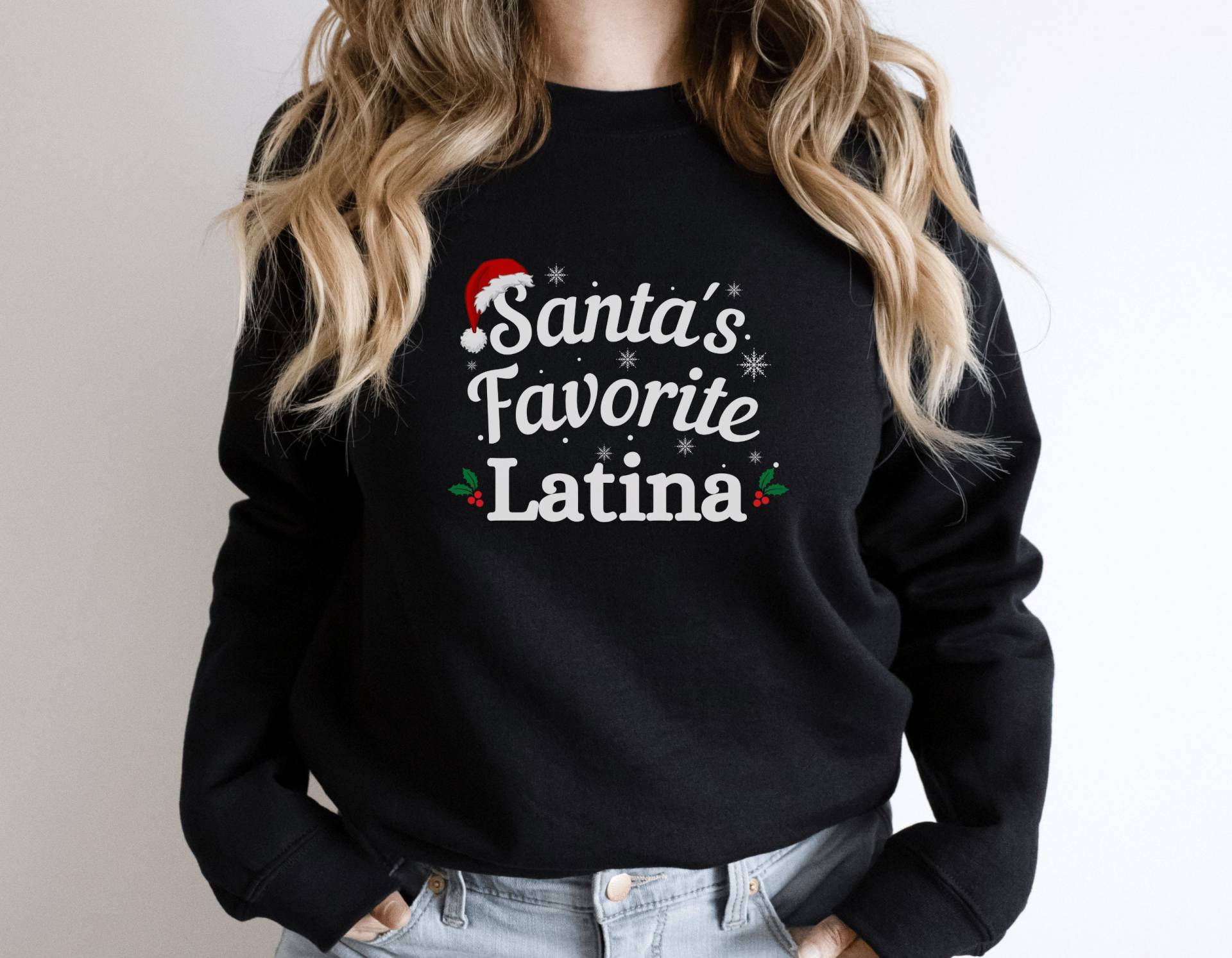 Santas Lieblings-Latina-Weihnachtspullover, Latina-Hässlicher Weihnachtspullover, Latina-Weihnachtshemd, Latina-Sweatshirt von JoyZeStore