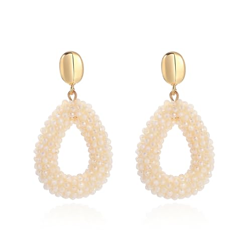 Beige Boho Ohrringe hängend für Damen,Tropfenförmige Reisperlen Leichte Ohrringe Eleganter Hingucker für Frauen Modischer Schmuck Beige Boho Ohrringe hängend für Damen,Tropfenförmige Reisperlen Leichte Ohrringe Eleganter Hingucker für Frauen Modischer Schmuck von Joya Love
