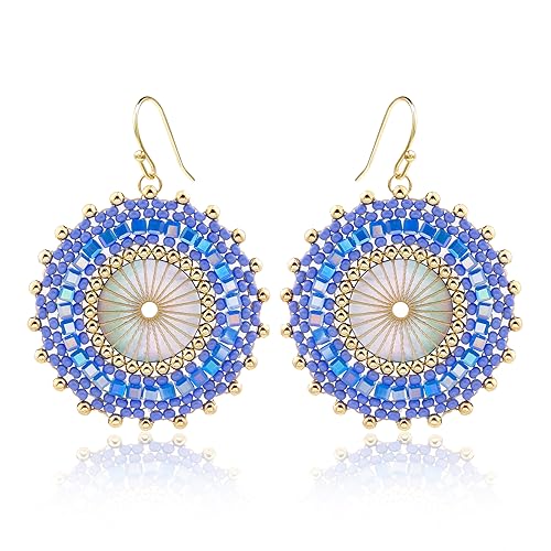 Blaue Perlenohrringe für Frauen, Statement-Boho-Perlenohrringe, leichte Böhmen-Tropfenohrringe für Frauen Blaue Perlenohrringe für Frauen, Statement-Boho-Perlenohrringe, leichte Böhmen-Tropfenohrringe für Frauen von Joya Love