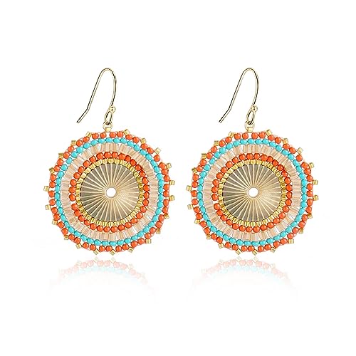 Blaue und orange Perlenohrringe für Frauen, Sommer, Strand, handgefertigt, bunte Glasperlen, Statement-Ohrringe, Bohemia-Hoop-Ohrringe für Frauen Blaue und orange Perlenohrringe für Frauen, Sommer, Strand, handgefertigt, bunte Glasperlen, Statement-Ohrringe, Bohemia-Hoop-Ohrringe für Frauen von Joya Love