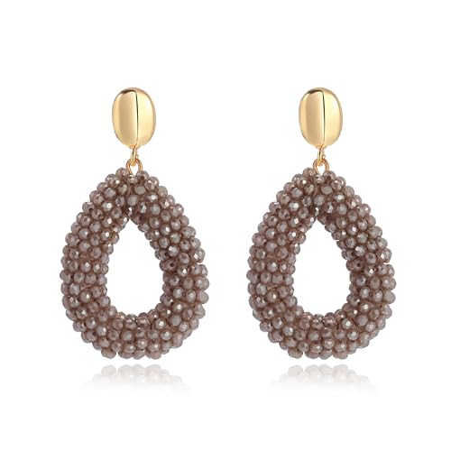 Braun Boho Ohrringe hängend für Damen,Tropfenförmige Reisperlen Leichte Ohrringe Eleganter Hingucker für Frauen Modischer Schmuck Braun Boho Ohrringe hängend für Damen,Tropfenförmige Reisperlen Leichte Ohrringe Eleganter Hingucker für Frauen Modischer Schmuck von Joya Love