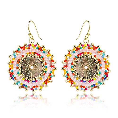 Bunte Perlenohrringe für Frauen, Statement-Boho-Perlenohrringe, leichte Böhmen-Tropfenohrringe für Frauen Bunte Perlenohrringe für Frauen, Statement-Boho-Perlenohrringe, leichte Böhmen-Tropfenohrringe für Frauen von Joya Love