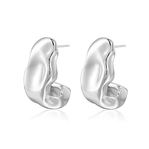 Chunky Silber Statement Geometrische Ohrringe für Frauen Tropfen & Baumeln Trendy Chrom Minimalistisch Gehämmerte Ohrstecker Unregelmäßige Ohrringe für Frauen Schmuck Geschenk Chunky Silber Statement Geometrische Ohrringe für Frauen Tropfen & Baumeln Trendy Chrom Minimalistisch Gehämmerte Ohrstecker Unregelmäßige Ohrringe für Frauen Schmuck Geschenk von Joya Love