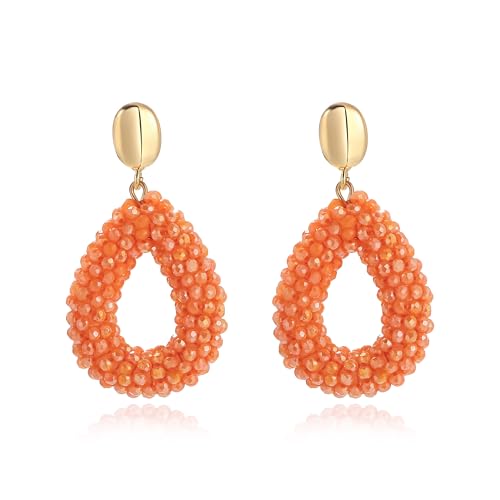 Fanta Orange Boho Ohrringe hängend für Damen,Tropfenförmige Reisperlen Leichte Ohrringe Eleganter Hingucker für Frauen Modischer Schmuck Fanta Orange Boho Ohrringe hängend für Damen,Tropfenförmige Reisperlen Leichte Ohrringe Eleganter Hingucker für Frauen Modischer Schmuck von Joya Love