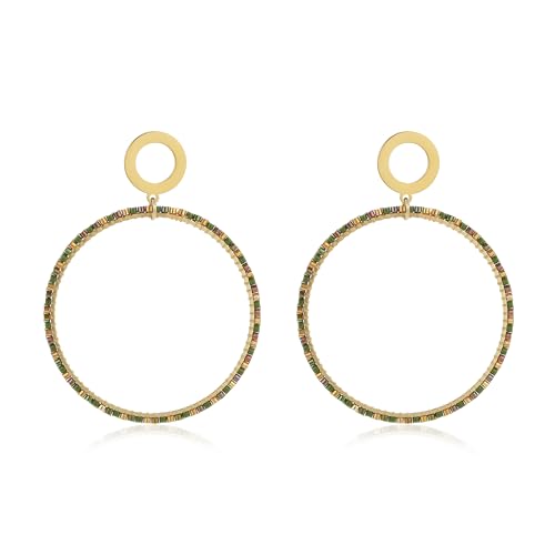 Grün Boho Sommer Statement Ohrringe Damen Große Creolen Handgefertigte Leichte Ohrringe Schmuck Grün Boho Sommer Statement Ohrringe Damen Große Creolen Handgefertigte Leichte Ohrringe Schmuck von Joya Love