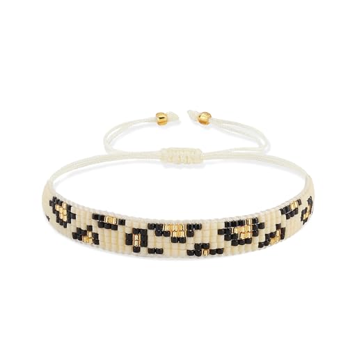 Joya Love Beiges Armband für Damen, Surfer-Geschenk, Leopardenmuster, Rocailles-Perlen, verstellbar, handgefertigt, Muster, Boho, Neuheit, Statement-Armband Joya Love Beiges Armband für Damen, Surfer-Geschenk, Leopardenmuster, Rocailles-Perlen, verstellbar, handgefertigt, Muster, Boho, Neuheit, Statement-Armband von Joya Love