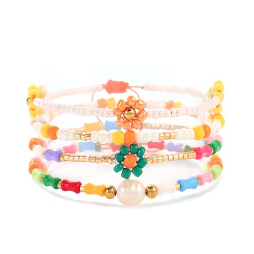 Joya Love Blumen-Gänseblümchen-Armband mit bunten Perlen, Stapelarmband, Damen-Saatperlen-Armband, Schmuck, Geschenk, Regenbogen, Stretch, exquisites Modearmband Joya Love Blumen-Gänseblümchen-Armband mit bunten Perlen, Stapelarmband, Damen-Saatperlen-Armband, Schmuck, Geschenk, Regenbogen, Stretch, exquisites Modearmband von Joya Love