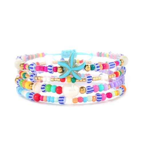 Joya Love Buntes Daisy Blumen Perlen Armband Set Damen Geschenk Saatperlen Armband Schmuck Regenbogen Stretch Exquisites Mode Stapelarmband Joya Love Buntes Daisy Blumen Perlen Armband Set Damen Geschenk Saatperlen Armband Schmuck Regenbogen Stretch Exquisites Mode Stapelarmband von Joya Love