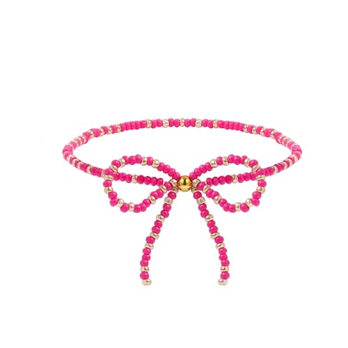 Joya Love Buntes böhmisches elastisches Damenarmband Bowknot Hirseperlenarmband Geschenkschmuck von Joya Love