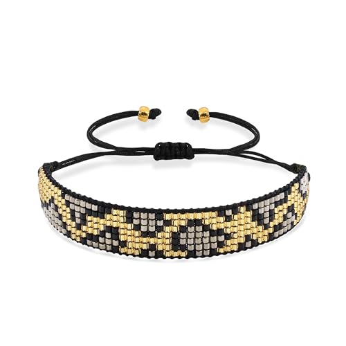 Joya Love Damen Armband Surfer Geschenk Leopardenmuster Böhmisches Statement-Muster Rocailles Verstellbar Handgefertigtes Armband mit Wildmuster Joya Love Damen Armband Surfer Geschenk Leopardenmuster Böhmisches Statement-Muster Rocailles Verstellbar Handgefertigtes Armband mit Wildmuster von Joya Love