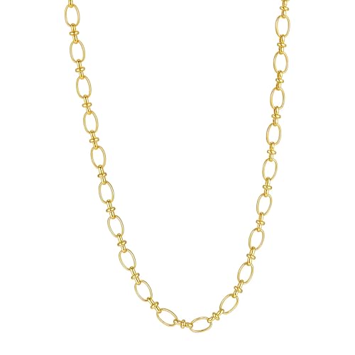 Joya Love Gold Edelstahl Halskette quadratische Kette Ring Kettenschloss kreative Kombination Metall Männer und Frauen beliebte Halskette von Joya Love