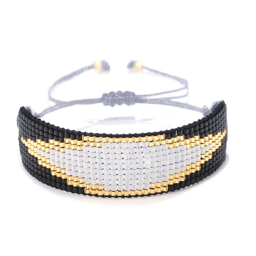 Joya Love Schwarzes Damenarmband Surfer Geschenk Liebe Herz Boho Statement Muster Rocailles Verstellbar Handgefertigtes Muster Elegantes Armband Joya Love Schwarzes Damenarmband Surfer Geschenk Liebe Herz Boho Statement Muster Rocailles Verstellbar Handgefertigtes Muster Elegantes Armband von Joya Love