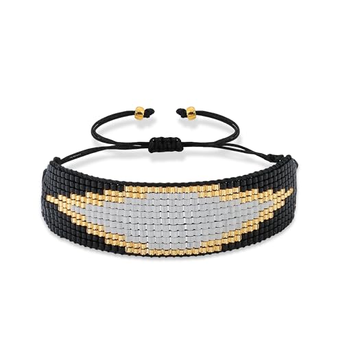 Joya Love Schwarzes Damenarmband Surfer Geschenk Liebe Herz Boho Statement Muster Rocailles Verstellbar Handgefertigtes Muster Elegantes Armband Joya Love Schwarzes Damenarmband Surfer Geschenk Liebe Herz Boho Statement Muster Rocailles Verstellbar Handgefertigtes Muster Elegantes Armband von Joya Love