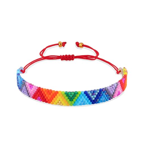 Joya Love Surfer Armband Regenbogen Farbige ArmbäNder Einstellbar Handgefertigter Schmuck Aus Rocailles-Perlen Armband FüR Damen üBerraschungsgeschenk Joya Love Surfer Armband Regenbogen Farbige ArmbäNder Einstellbar Handgefertigter Schmuck Aus Rocailles-Perlen Armband FüR Damen üBerraschungsgeschenk von Joya Love