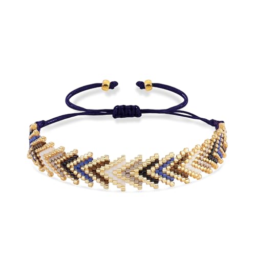 Joya Love Tintenblaues Damenarmband Statement Surfer Geschenk Boho Freundschaft Fischgrät Pfeil Muster Rocailles Handgemacht Verstellbares Armband Joya Love Tintenblaues Damenarmband Statement Surfer Geschenk Boho Freundschaft Fischgrät Pfeil Muster Rocailles Handgemacht Verstellbares Armband von Joya Love