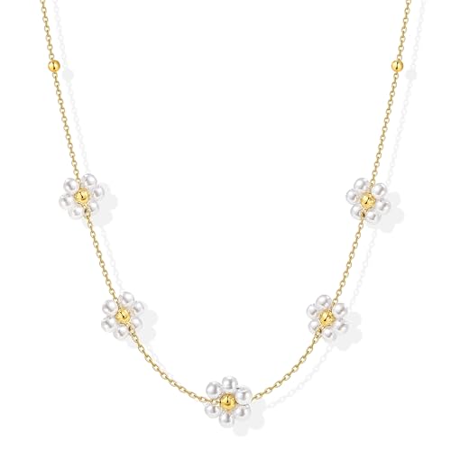 Joya Love Weiße Gänseblümchen-Halskette, exquisites Trend-Modegeschenk für Damen, wasserdichte Edelstahl-Halskette Joya Love Weiße Gänseblümchen-Halskette, exquisites Trend-Modegeschenk für Damen, wasserdichte Edelstahl-Halskette von Joya Love