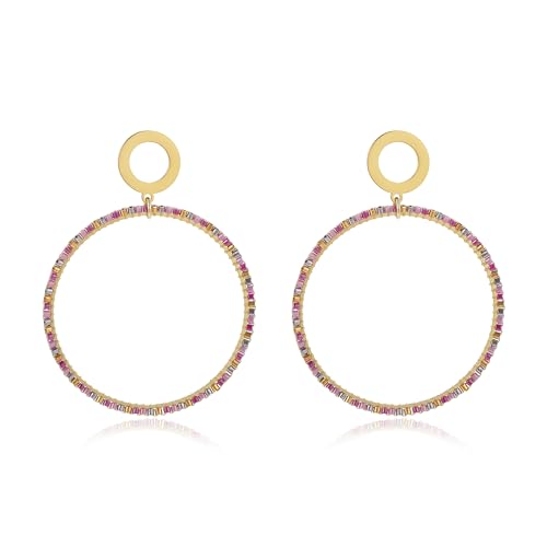 Lila Boho Sommer Statement Ohrringe Damen Große Creolen Handgefertigte Leichte Ohrringe Schmuck Lila Boho Sommer Statement Ohrringe Damen Große Creolen Handgefertigte Leichte Ohrringe Schmuck von Joya Love