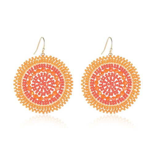 Orange Strand Ohrringe für Damen, Kristalle Glasperlen, Groß Baumelnd Handgefertigt Bohemia Statement Boho Ohrringe Sommer Orange Strand Ohrringe für Damen, Kristalle Glasperlen, Groß Baumelnd Handgefertigt Bohemia Statement Boho Ohrringe Sommer von Joya Love