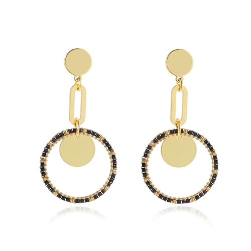 Schwarz Boho Ohrringe Hängend Rocailles-Perlen Creolen Exquisite Statement Ohrringe Dame Somme Stockholm Style Schmuck Schwarz Boho Ohrringe Hängend Rocailles-Perlen Creolen Exquisite Statement Ohrringe Dame Somme Stockholm Style Schmuck von Joya Love