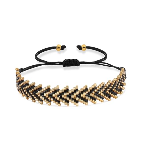 Joya Love Schwarzes Damenarmband Statement Surfer Geschenk Boho Freundschaft Fischgrät Pfeil Muster Rocailles Handgemacht Verstellbares Armband Joya Love Schwarzes Damenarmband Statement Surfer Geschenk Boho Freundschaft Fischgrät Pfeil Muster Rocailles Handgemacht Verstellbares Armband von Joya Love