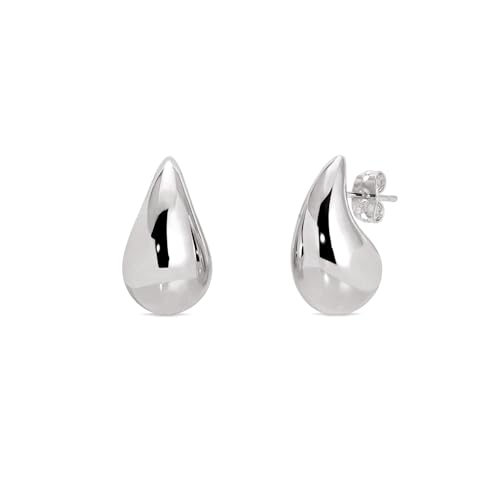 Silberne klobige Tropfenohrringe Dupes für Frauen, 23 mm dicke Creolen, Wassertropfen-Ohrringe für Frauen, hypoallergen Silberne klobige Tropfenohrringe Dupes für Frauen, 23 mm dicke Creolen, Wassertropfen-Ohrringe für Frauen, hypoallergen von Joya Love