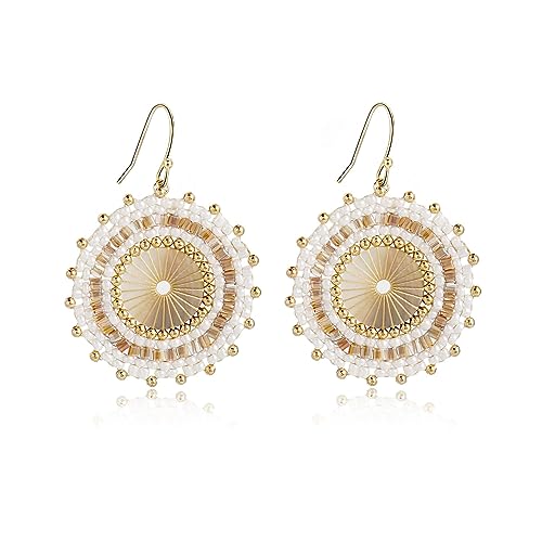 Weiße Perlenohrringe für Frauen, Sommer, Strand, Statement, Boho, Glasperlenohrringe, Böhmen, Hoop-Ohrringe für Frauen Weiße Perlenohrringe für Frauen, Sommer, Strand, Statement, Boho, Glasperlenohrringe, Böhmen, Hoop-Ohrringe für Frauen von Joya Love