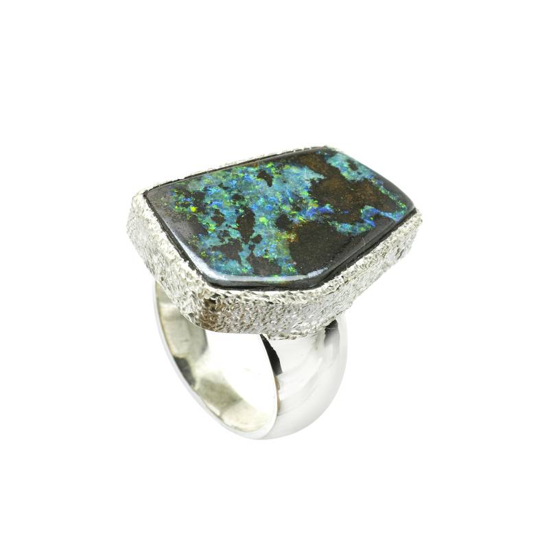 925 Silver Boulder Opal Ring - Elegant Gemstone Jewelry For Women Unique Design With Natural von JoyaJewelsSoul