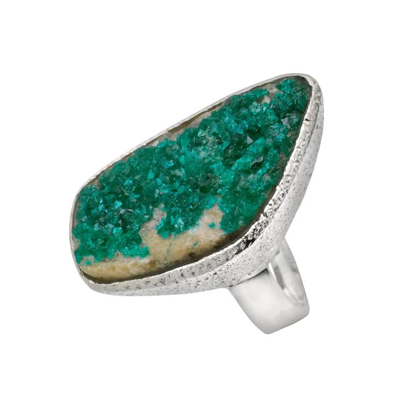 Ring With Dioptase Copper Emerald Made Of 925 Silver - Handcrafted Stylish Elegant & Dainty Jewelry von JoyaJewelsSoul