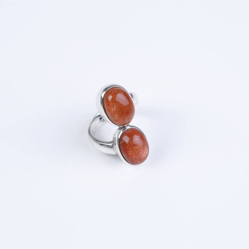 Ring With Sunstone in 925 Silver - Handmade Artisan Jewelry Unique Boho Design Perfect Gift For Her von JoyaJewelsSoul
