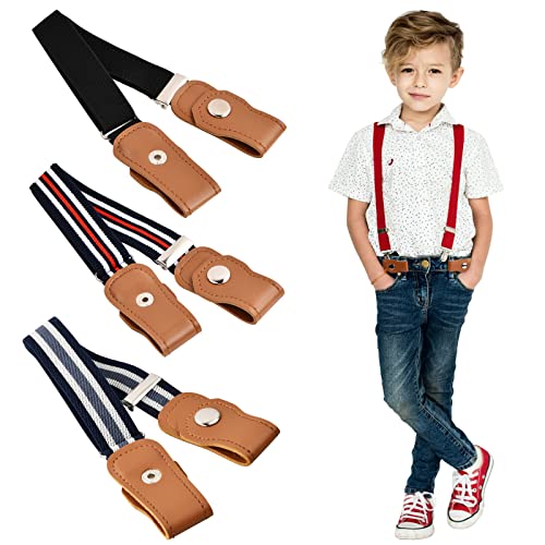 3 Stück Elastischer Gürtel kinder, Schnallenfreier Gürtel für Jungen Mädchen, Einstellbar Gürtel Kinder Ohne Schnalle für Jeans Hosen Kleid (D) von Joyan