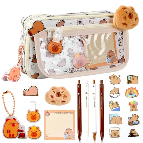 Federmäppchen, Große Kapazität Mäppchen, Federmäppchen mit Mehreren Fächern, Süßes Schlamppermäppchen, Schreibwaren Set für Mädchen, Jungen, Studenten, Kinder von Joyan