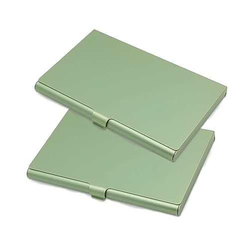 Joyangy 2 Stück Gold Metall Visitenkartenhalter Aluminiumlegierung Visitenkartenetui Flip Cover Slim Pocket Visitenkartenhalter Geldbörse Namenskartenhalter für Männer & Frauen, Grün Joyangy 2 Stück Gold Metall Visitenkartenhalter Aluminiumlegierung Visitenkartenetui Flip Cover Slim Pocket Visitenkartenhalter Geldbörse Namenskartenhalter für Männer & Frauen, Grün von Joyangy