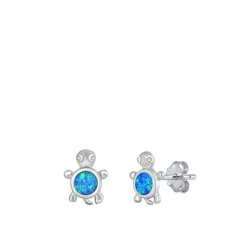 Blaue Opal-Schildkröten-Ohrringe aus Sterlingsilber. (KEOEL451101-BO) von Joyara