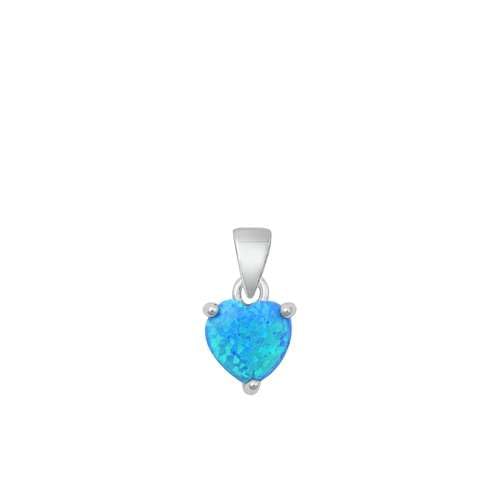 Joyara Sterling Silber Blau Opal Herz Anhänger Halskette (Verfügbare Kettenlänge 40cm - 45cm - 50cm - 55cm) 40cm (LTD-ONPS338609-BO-16) von Joyara