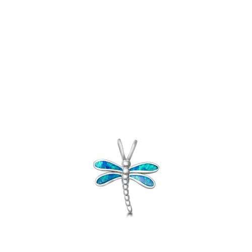 Joyara Sterling Silber Blau Opal Libelle Anhänger Halskette (Verfügbare Kettenlänge 40cm - 45cm - 50cm - 55cm) 40cm von Joyara