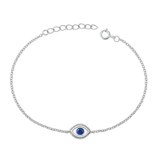 Joyara Sterling Silber Blau Saphir Zirkonia Evil Auge Glieder Armband von Joyara