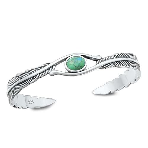 Joyara Sterling Silber Echter Türkis Manschetten Armreif Armband LTDSBBB560348-TQ von Joyara