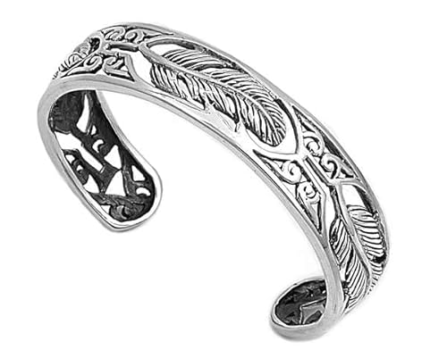 Joyara Sterling Silber Feder Manschetten Armreif Armband LTDSBBB560153 von Joyara