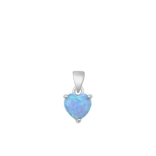 Joyara Sterling Silber Licht Blau Opal Herz Anhänger Halskette (Verfügbare Kettenlänge 40cm - 45cm - 50cm - 55cm) 40cm (LTD-ONPS338609-LB-16) von Joyara