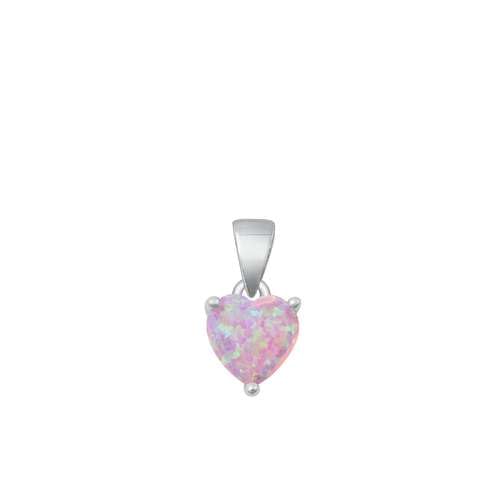 Joyara Sterling Silber Rosa Opal Herz Anhänger Halskette (Verfügbare Kettenlänge 40cm - 45cm - 50cm - 55cm) 40cm (LTD-ONPC318609-PO-16) von Joyara