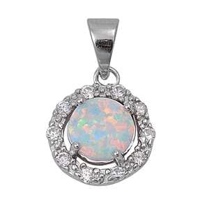 Joyara Sterling Silber Weiß Opal Anhänger Halskette (Verfügbare Kettenlänge 40cm - 45cm - 50cm - 55cm) 55cm (LTD-ONPL350781-WO-22) von Joyara