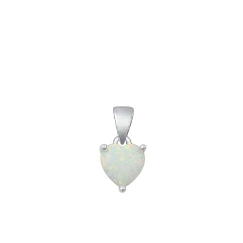 Joyara Sterling Silber Weiß Opal Herz Anhänger Halskette (Verfügbare Kettenlänge 40cm - 45cm - 50cm - 55cm) 40cm (LTD-ONPC318609-WO-16) von Joyara